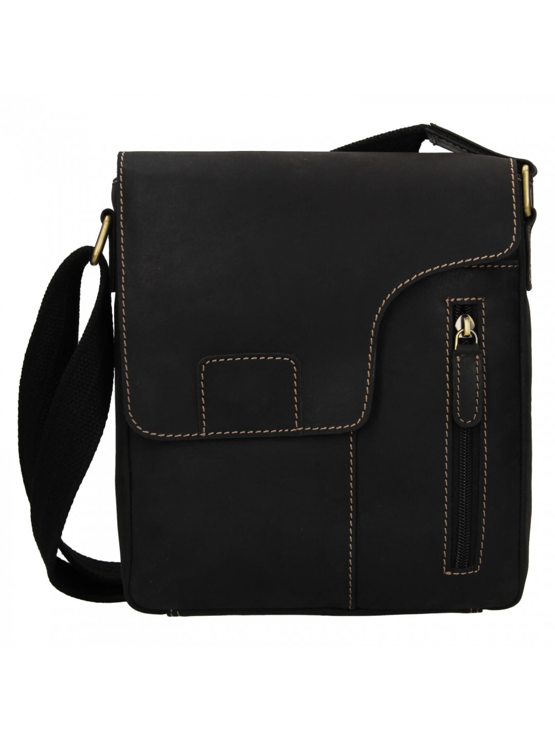 Pánská kožená taška přes rameno HGL Jekob – černá