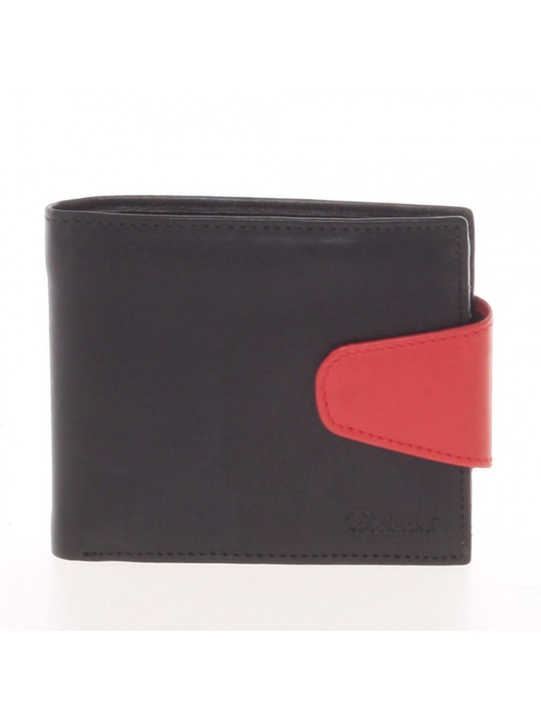Pánská kožená peněženka Delami Ryan černo červená