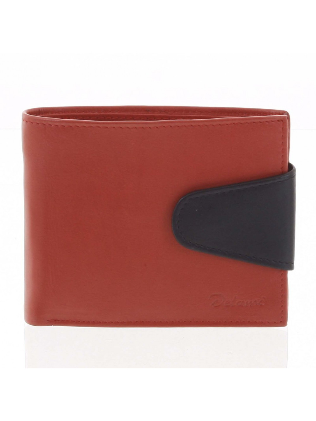 Pánská kožená peněženka Delami Ryan červeno černá