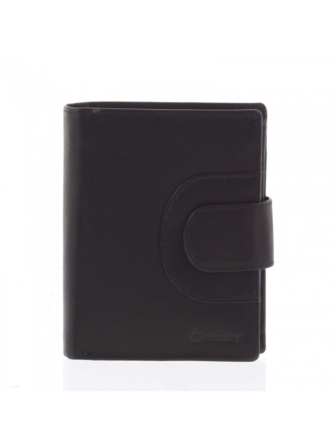 Elegantní dámská kožená peněženka GENEVIEVE se zápinkou černá