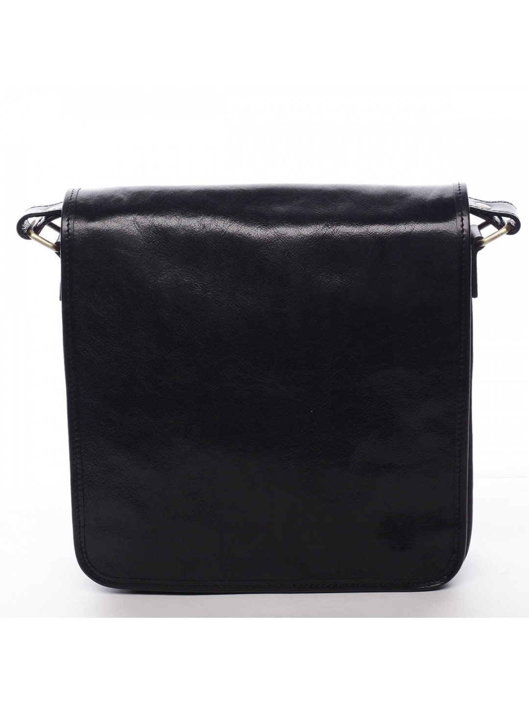 Pánská kožená stylová taška s překlopem Ernest černá