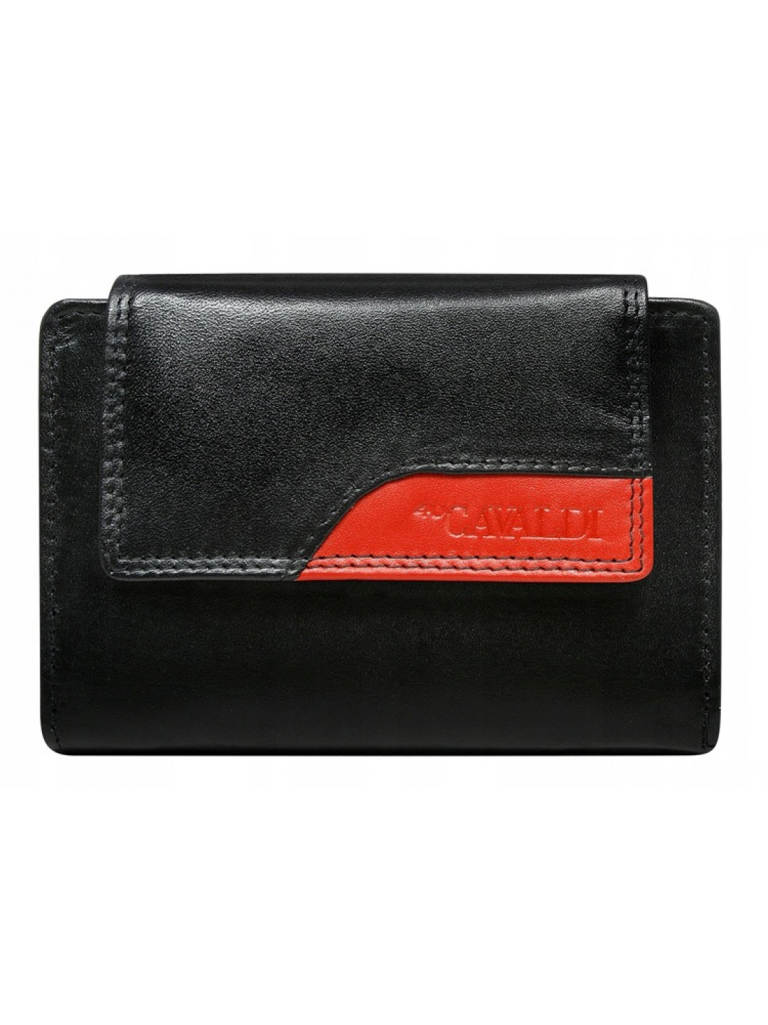 Praktická kožená peněženka Nora černo-červená