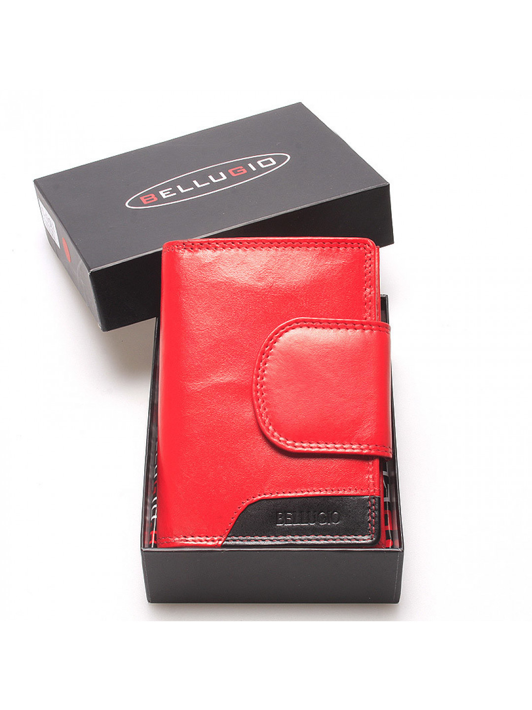 Dámská kožená peněženka Camillo červená černá