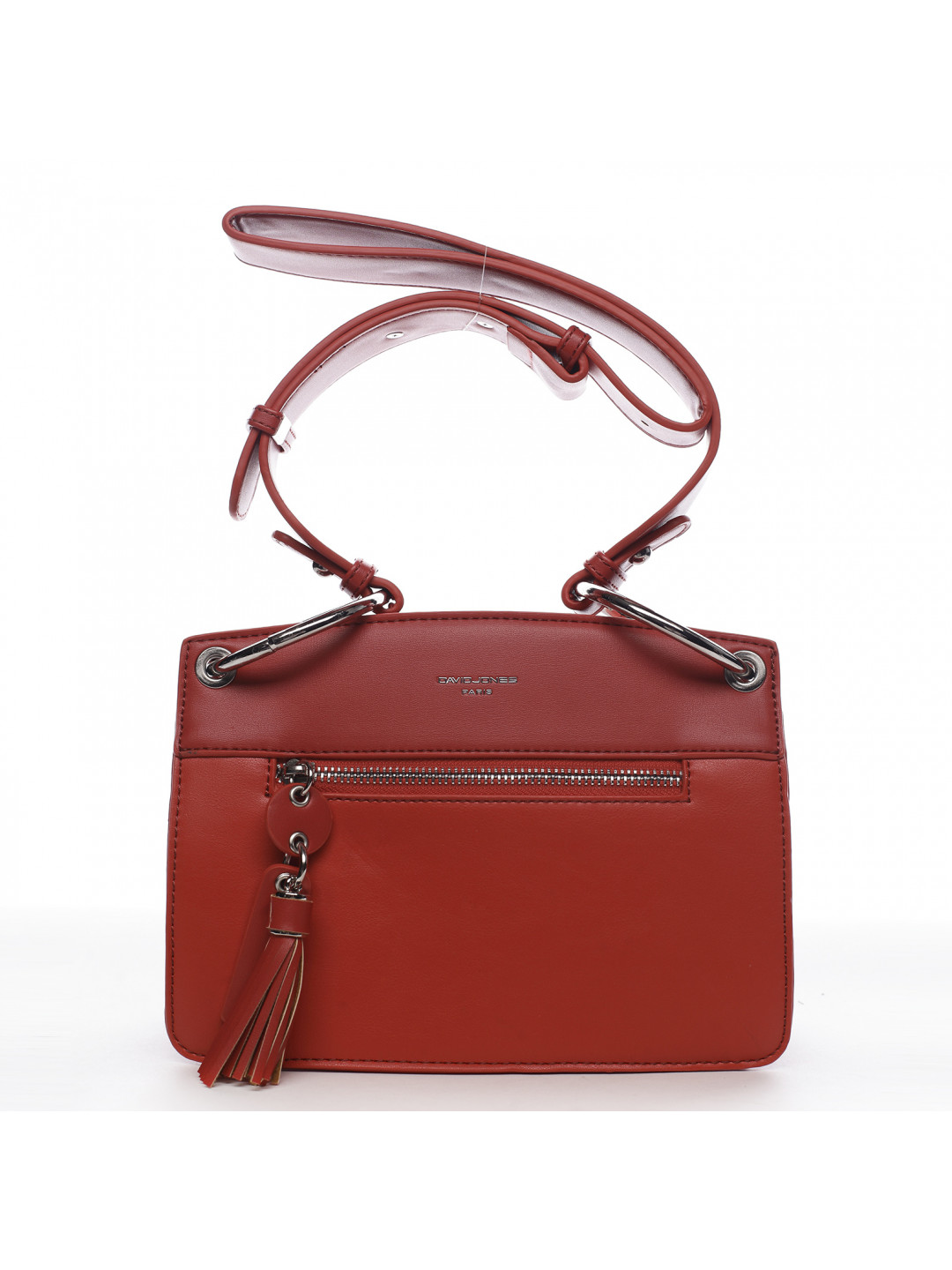 Menší moderní koženková kabelka Mia La červená