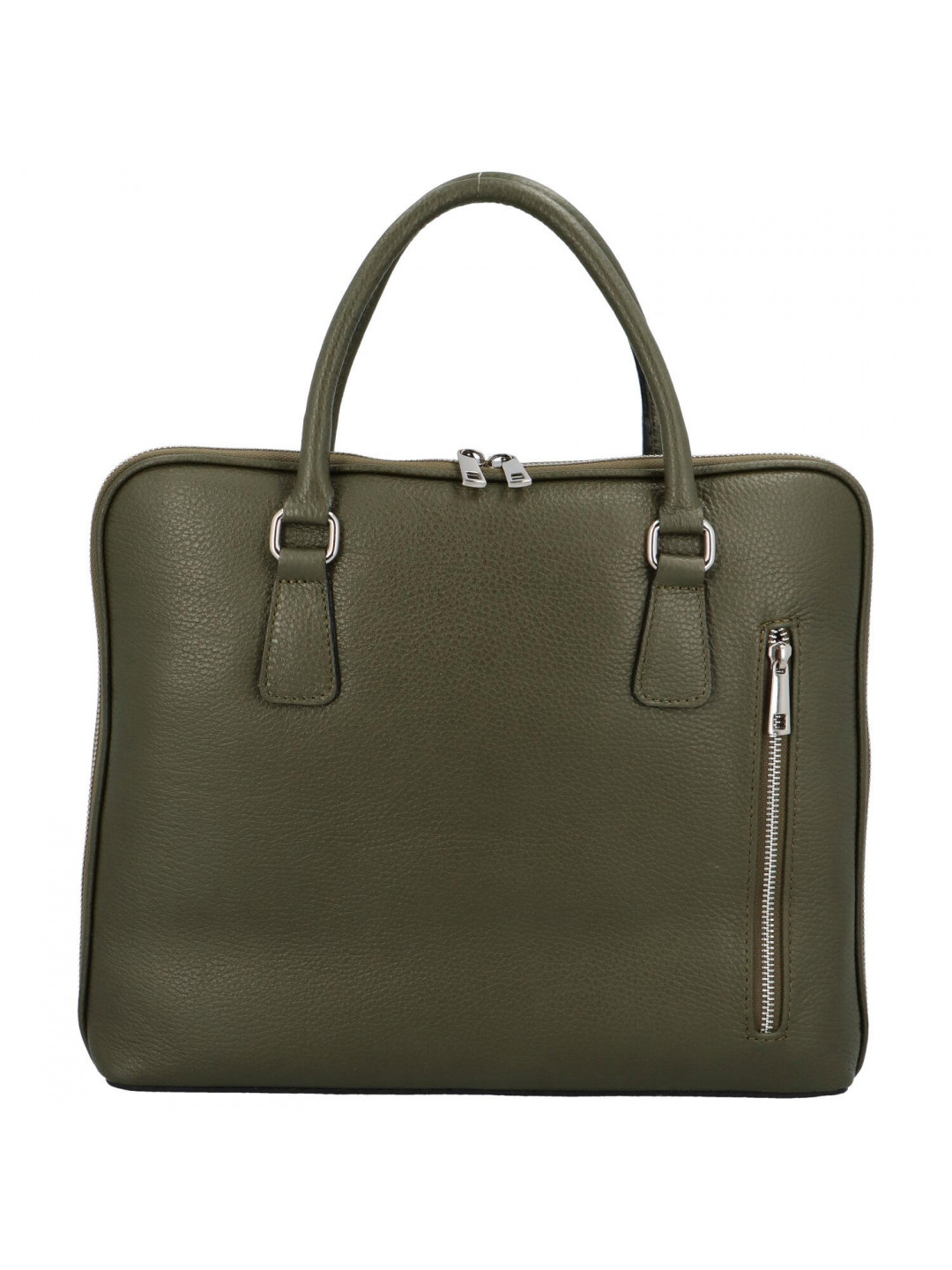 Kožená business taška na laptop Kendall D74 khaki zelená