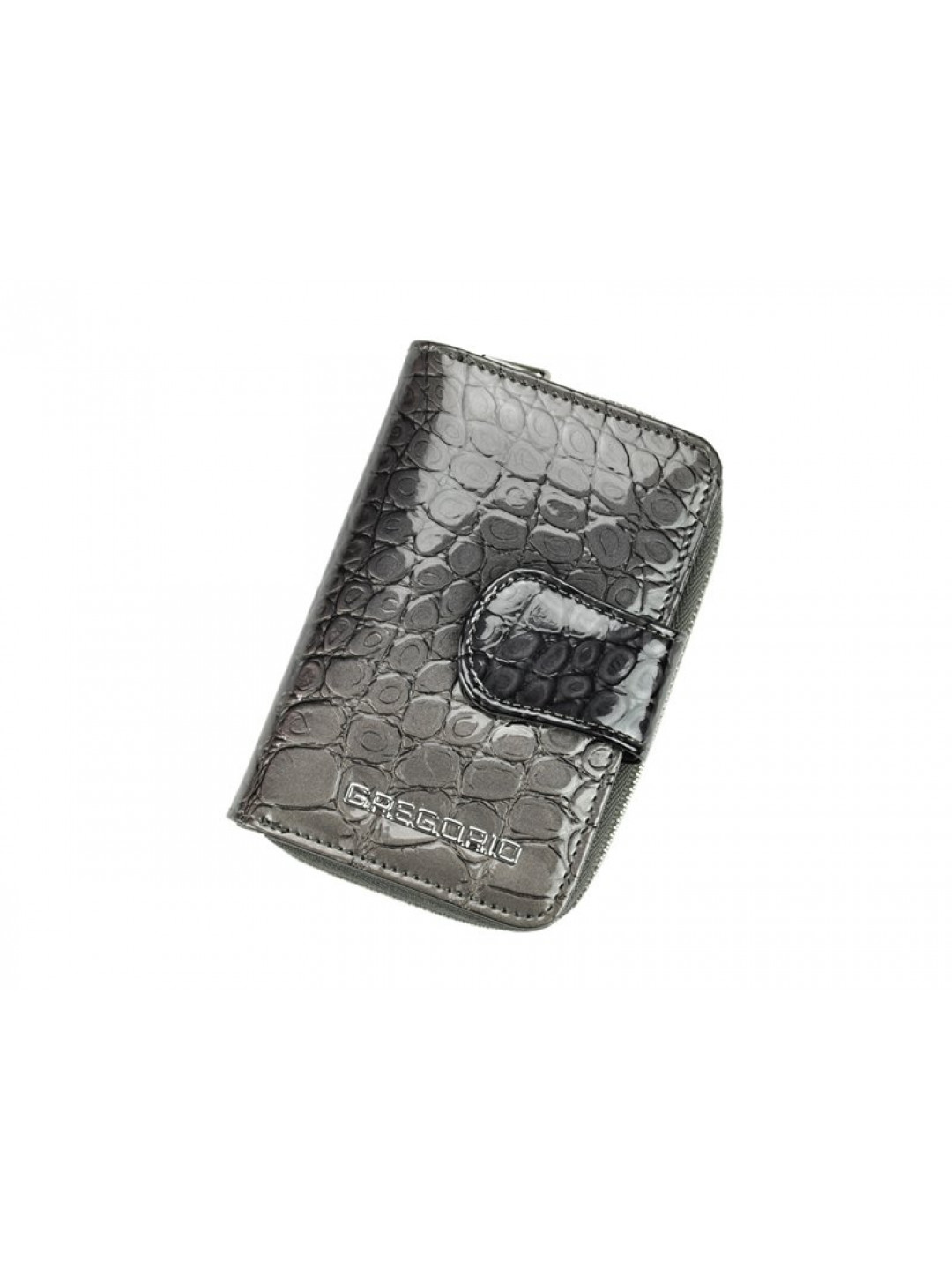 Luxusní dámská kožená peněženka Elegant croco grey šedá