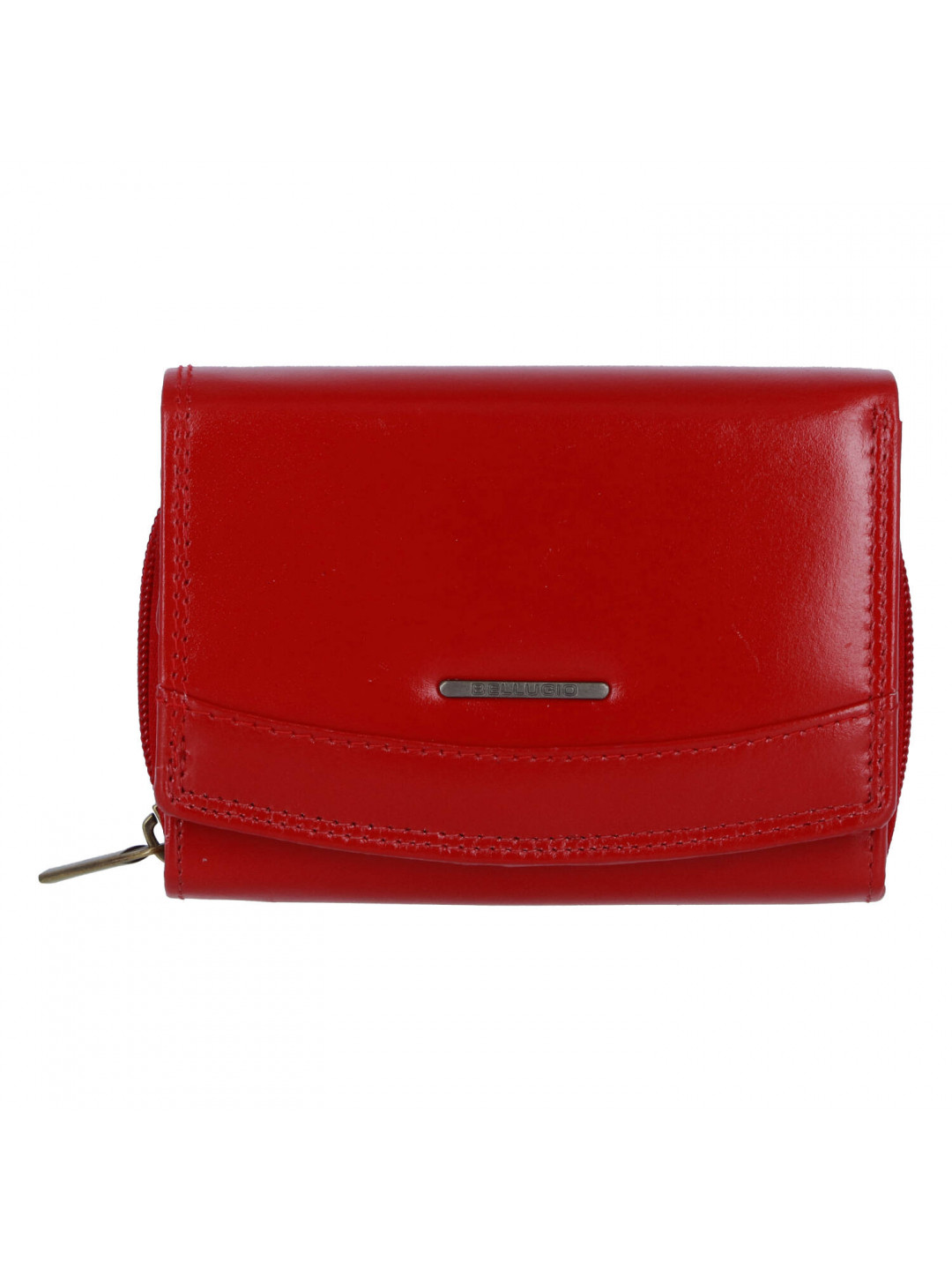 Menší praktická dámská kožená peněženka Siska červená
