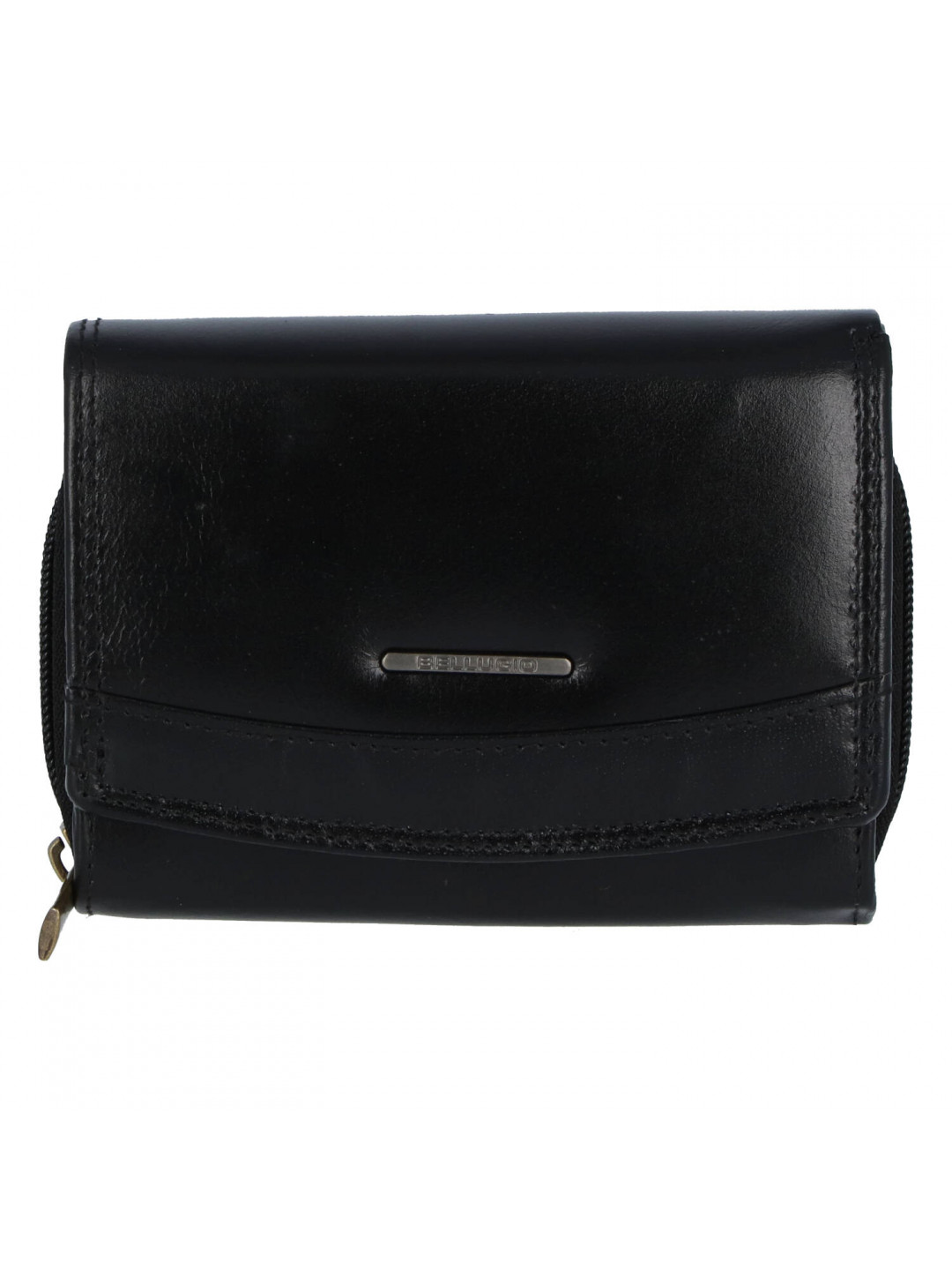 Menší praktická dámská kožená peněženka Siska černá