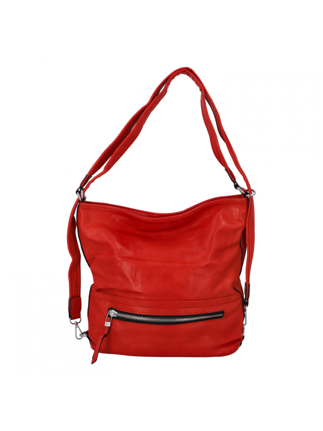 Moderní dámský koženkový kabelko batoh červený