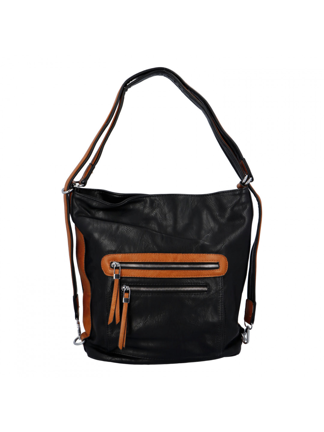 Dámská praktická koženková kabelka batoh Frankie černá
