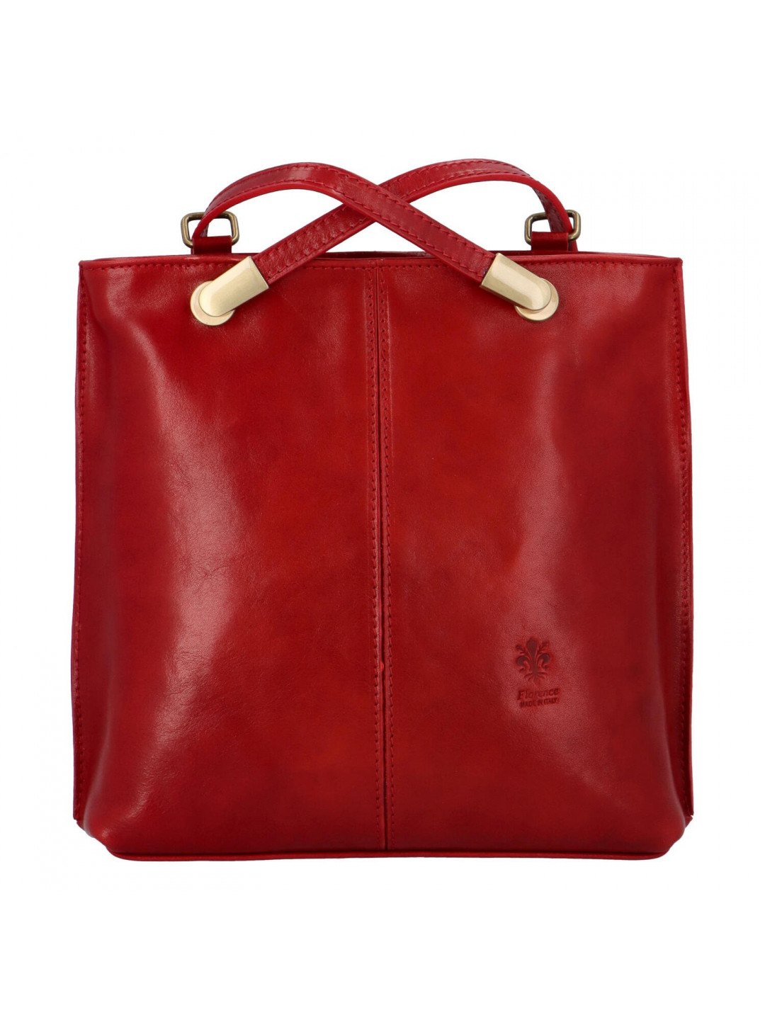 Kožená kabelka-batoh Amanda červená