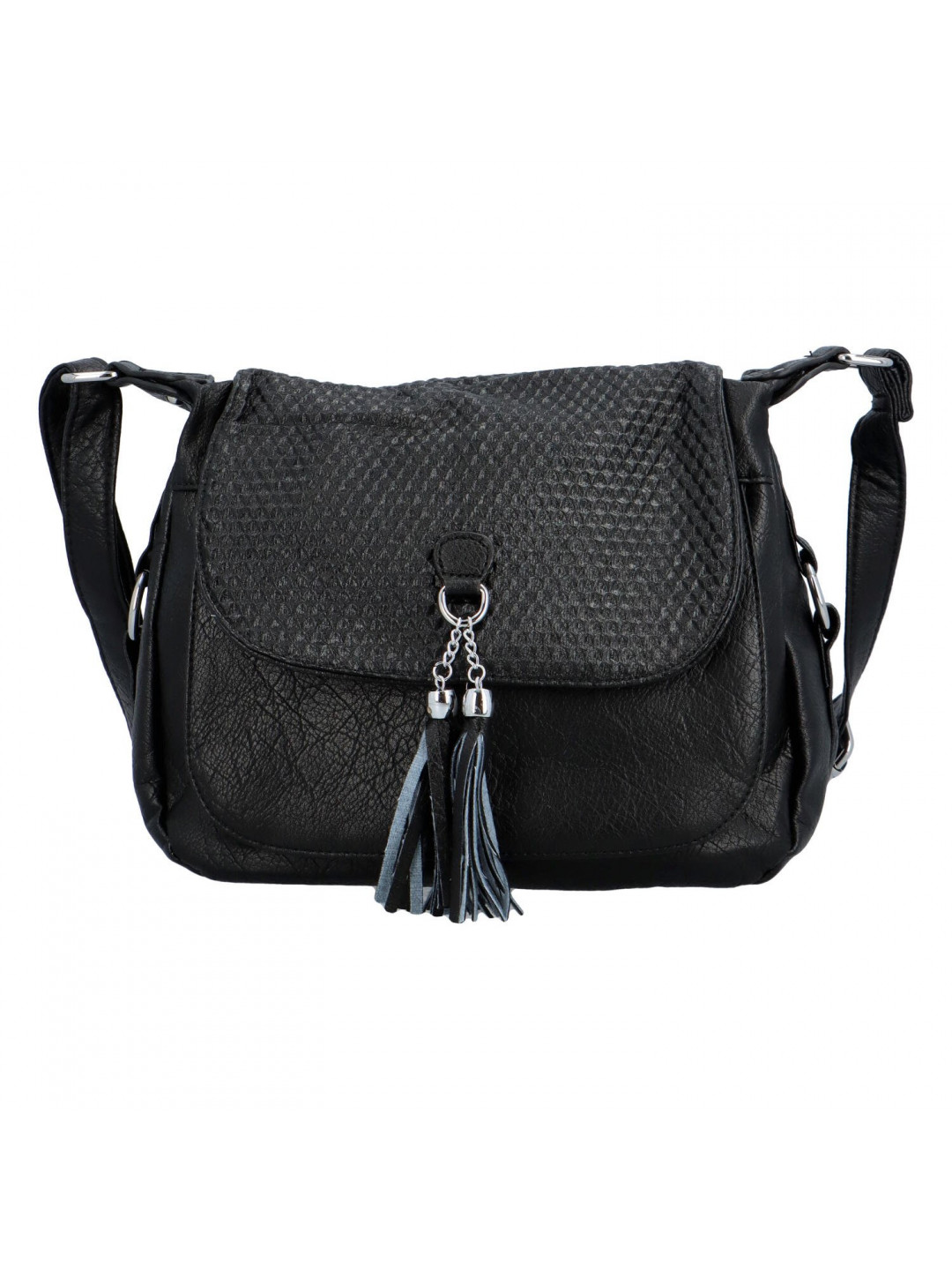 Dámská koženková kabelka s výraznou klopou Gallina černá