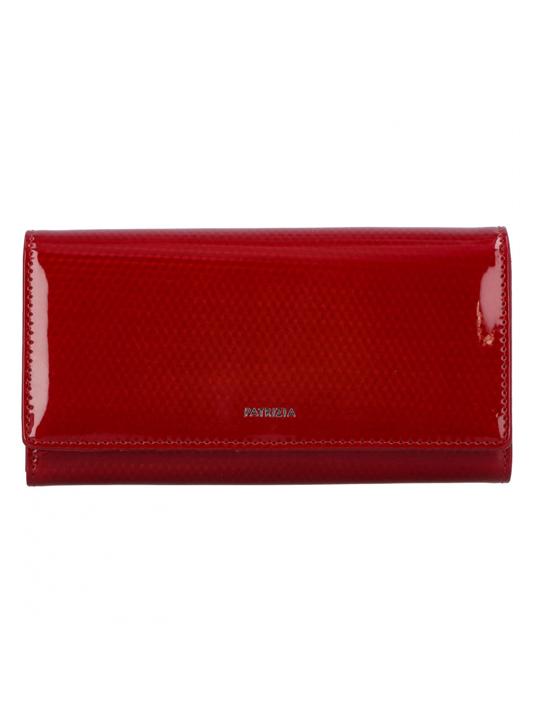 Luxusní větší dámská kožená peněženka Samantha laková červená