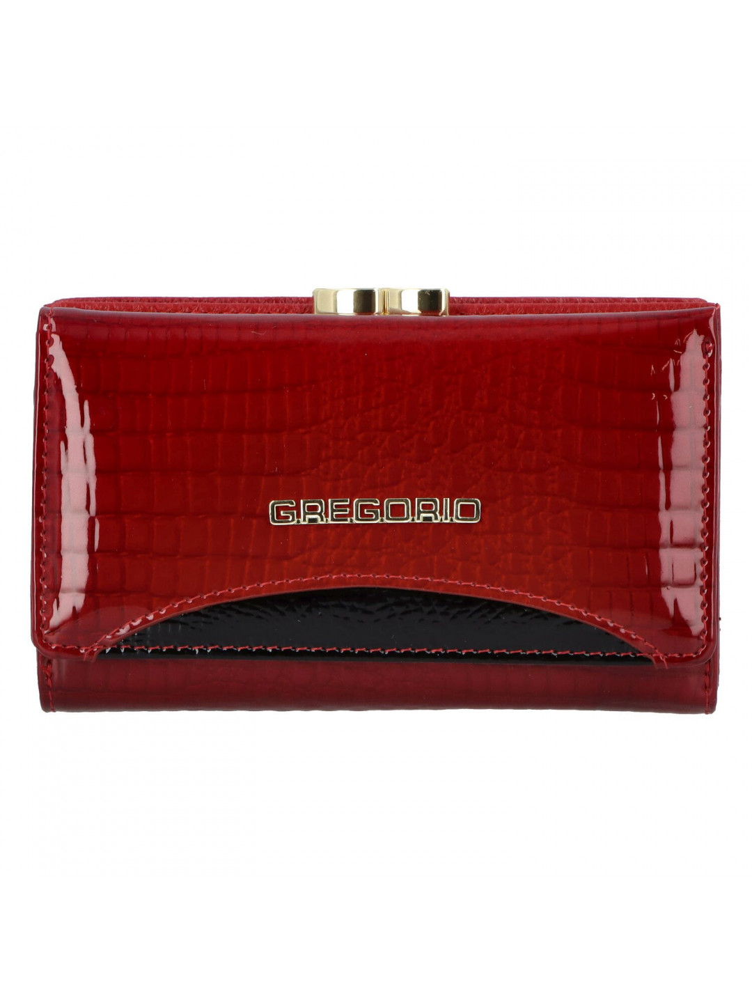 Lakovaná menší dámská kožená peněženka Baltasar červená černá
