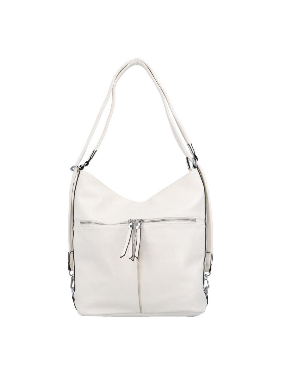 Prostorný dámský koženkový kabelko-batoh Andreas bílá