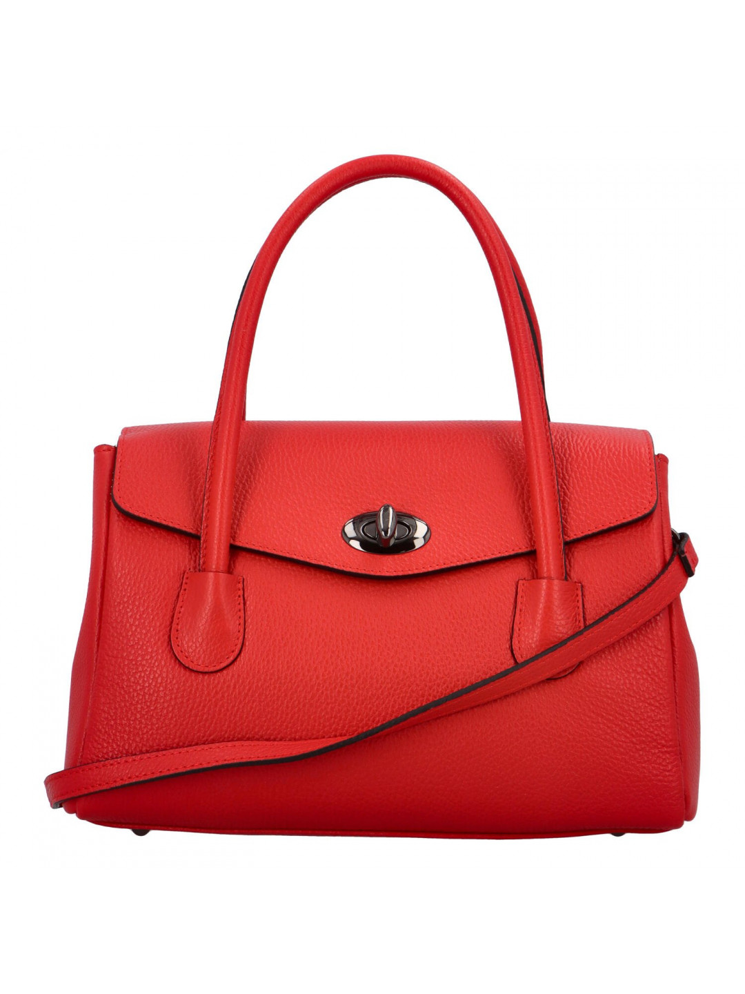 Kufříková dámská kožená kabelka do ruky Arlingto červená