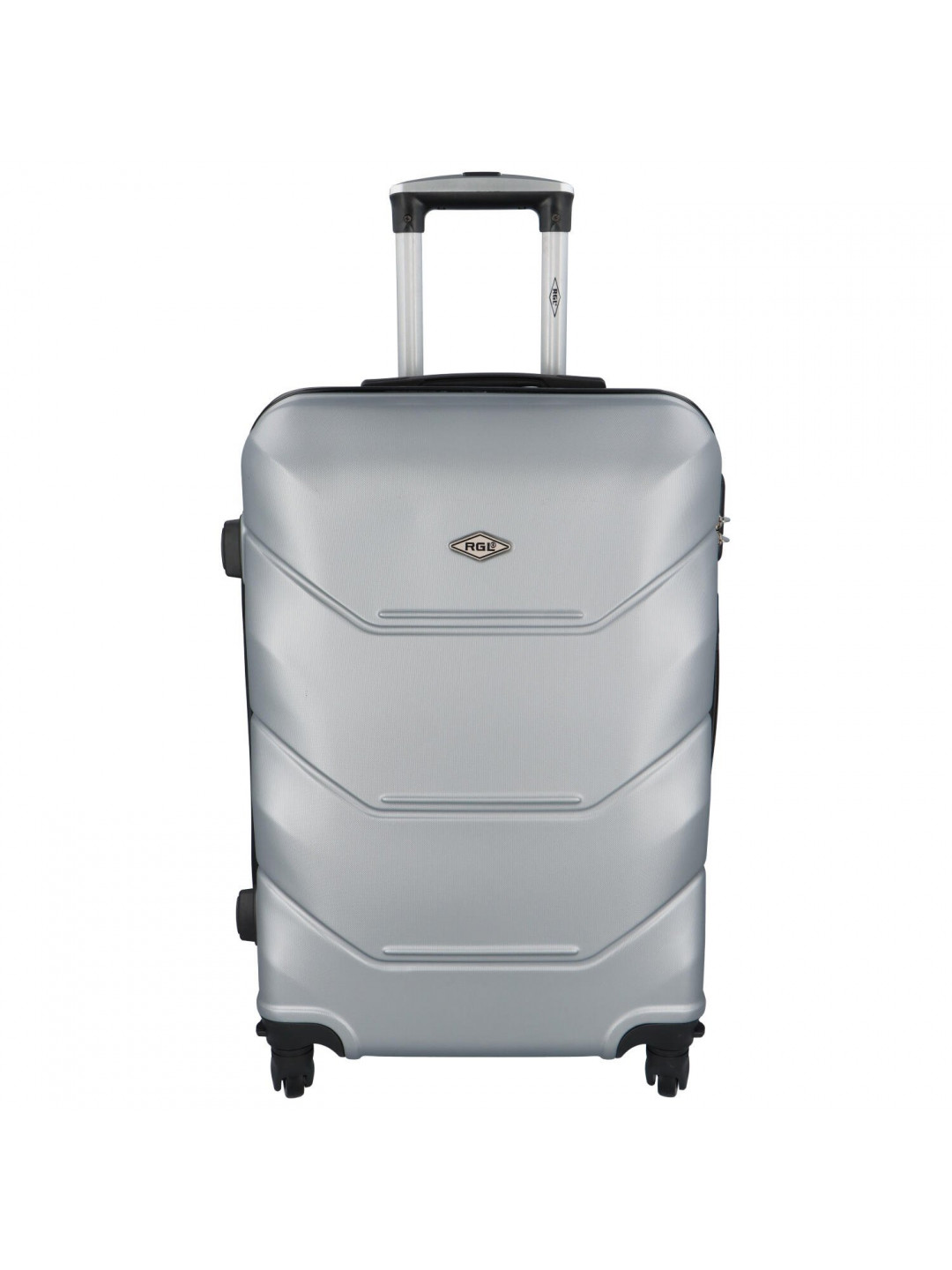 Cestovní plastový kufr Sonrado vel M stříbrná