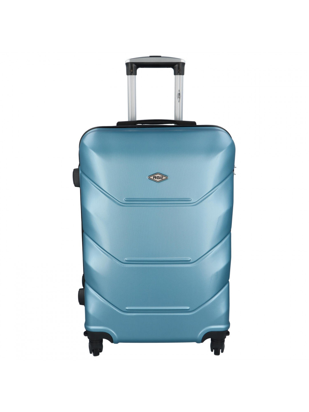 Cestovní plastový kufr Sonrado vel M metalická modrá
