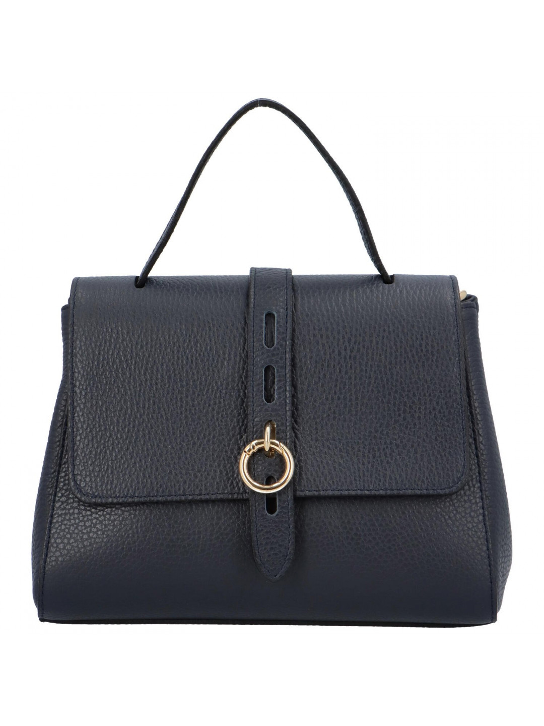 Luxusní dámská kožená kufříková kabelka do ruky Ella tmavě modrá
