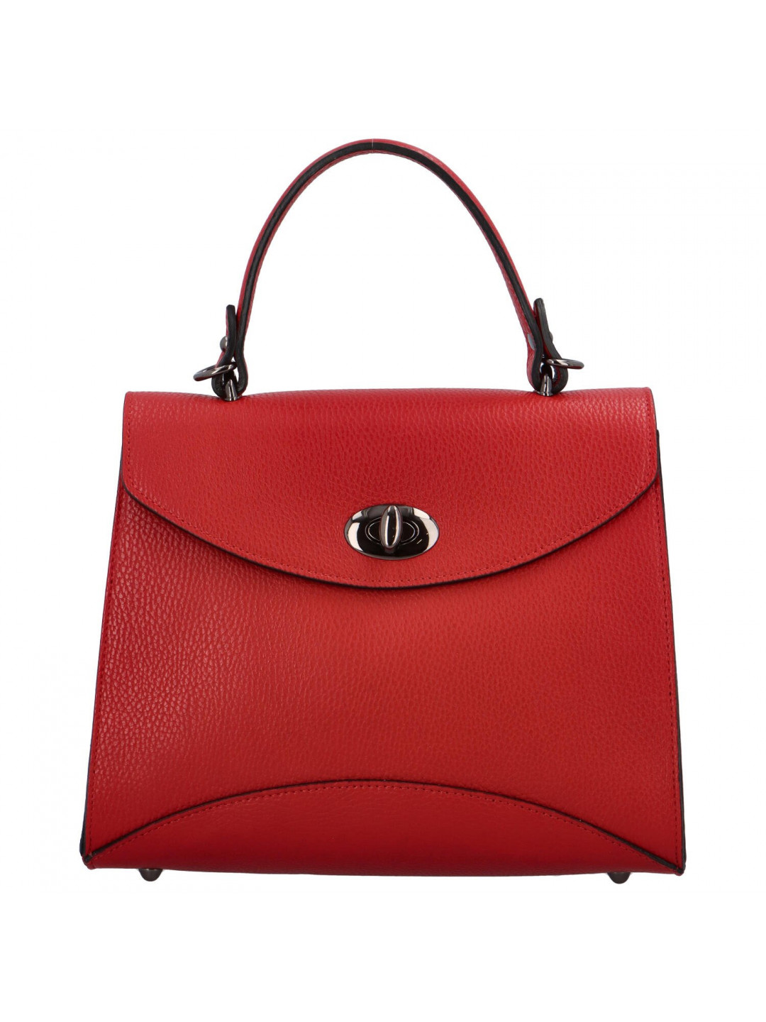 Luxusní dámská kožená kufříková kabelka do ruky Anne červená