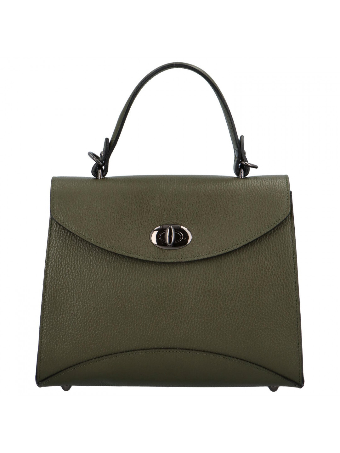 Luxusní dámská kožená kufříková kabelka do ruky Anne zelená
