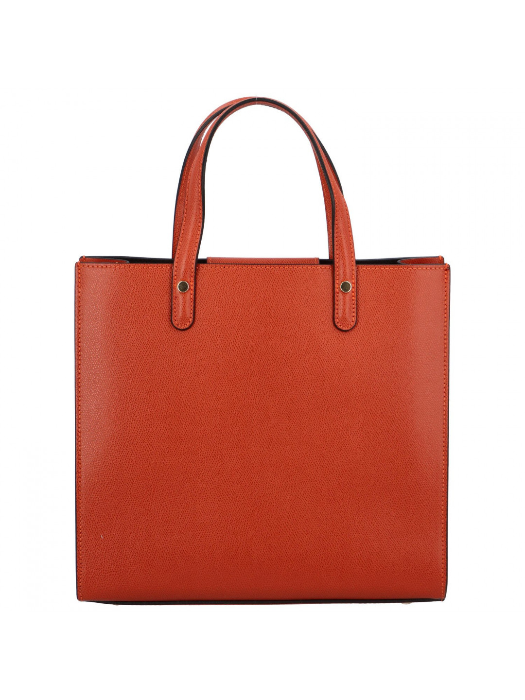 Luxusní dámská kožená kabelka do ruky Amada tmavě oranžová