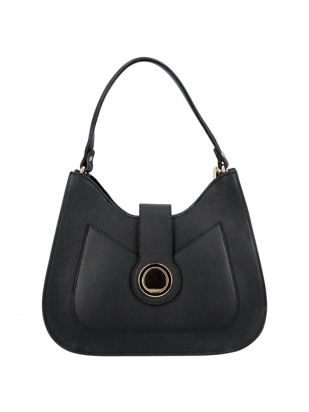 Luxusní dámská kožená kabelka přes rameno Terceo černá