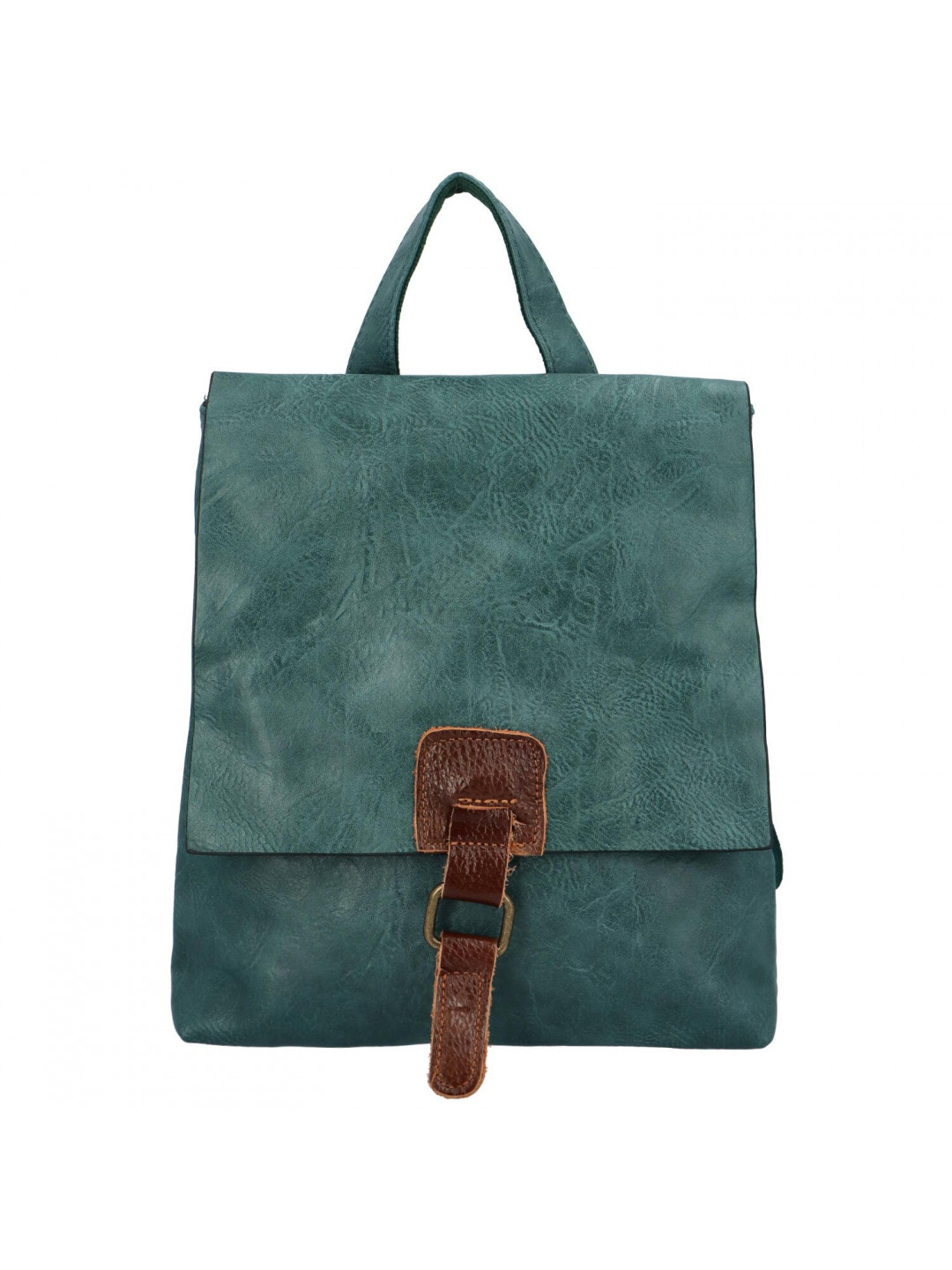 Městský stylový koženkový batoh Enjoy zelenomodrá
