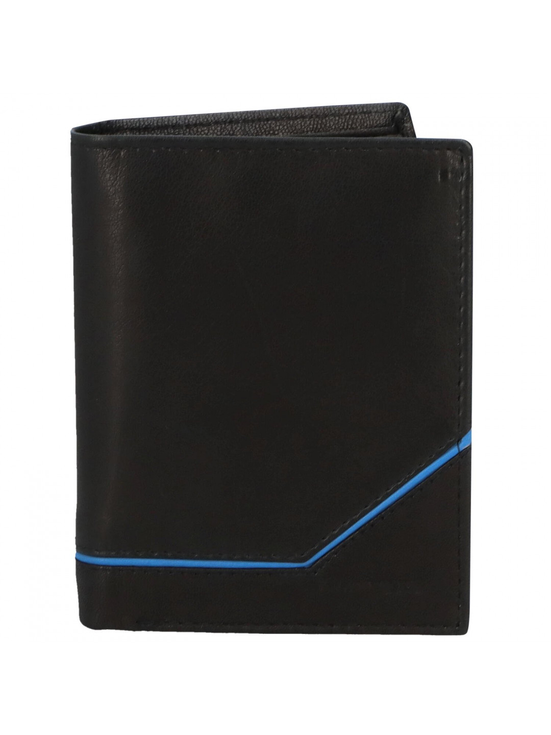 Trendová pánská kožená peněženka Gvuk černá – modrá