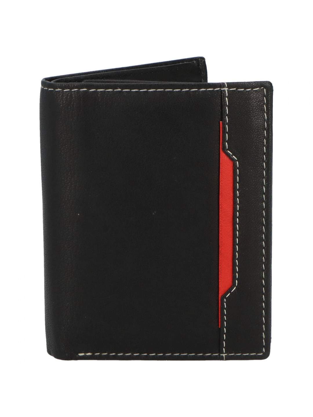 Trendová pánská kožená peněženka Mluko černá – červená