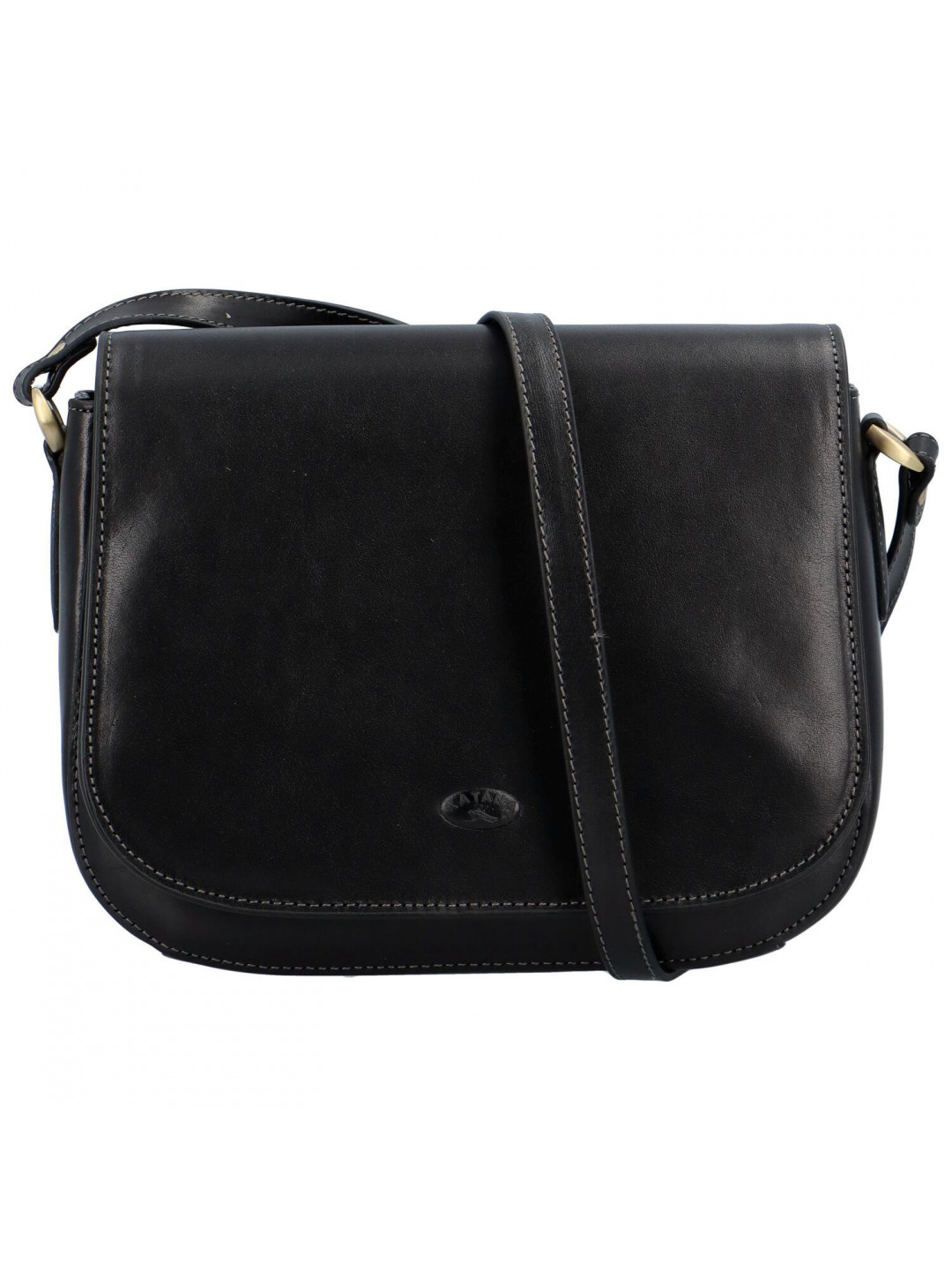 Luxusní dámská kožená taška s klopou Silas Katana černá