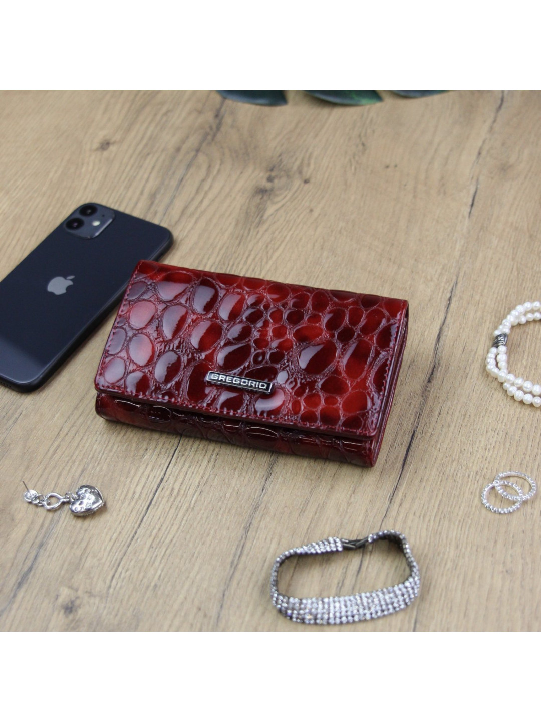 Luxusní dámská kožená peněženka Coki červená
