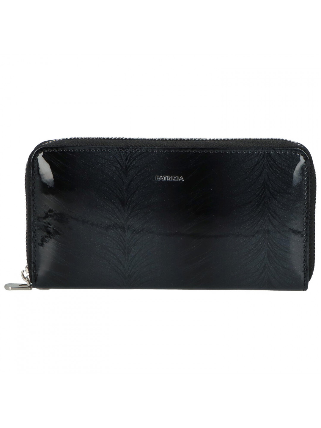 Luxusní dámská kožená peněženka Elma lakovaná tmavě šedá