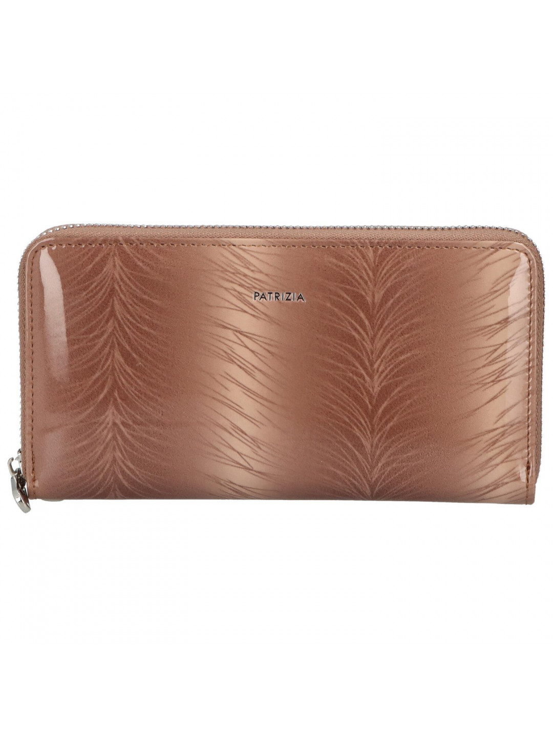 Luxusní dámská kožená peněženka Elma lakovaná světle zemitá