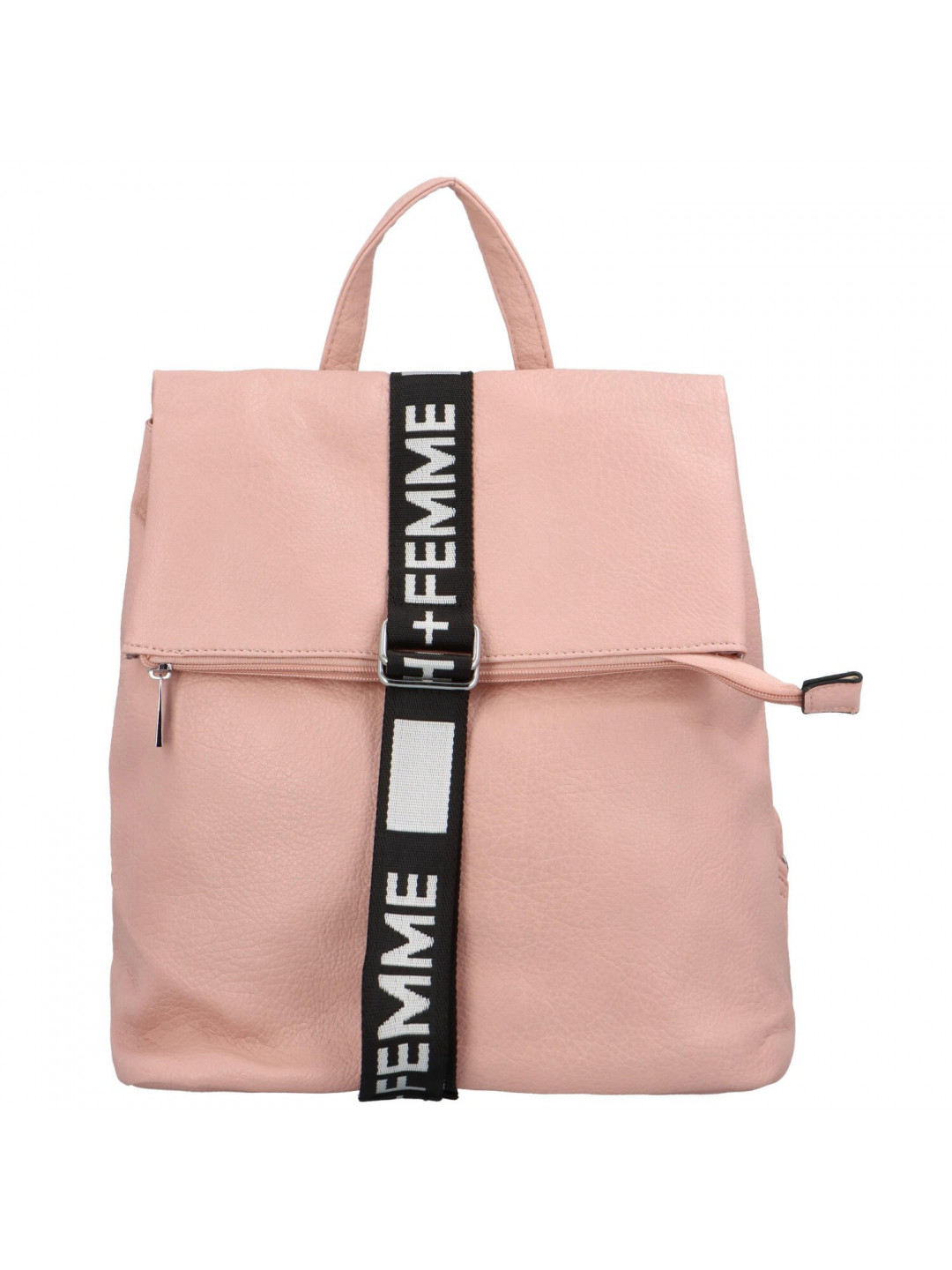 Trendový dámský koženkový batoh Pelias pastelově růžová