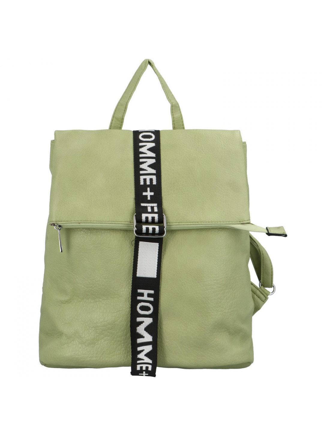 Trendový dámský koženkový batoh Pelias pastelově zelená