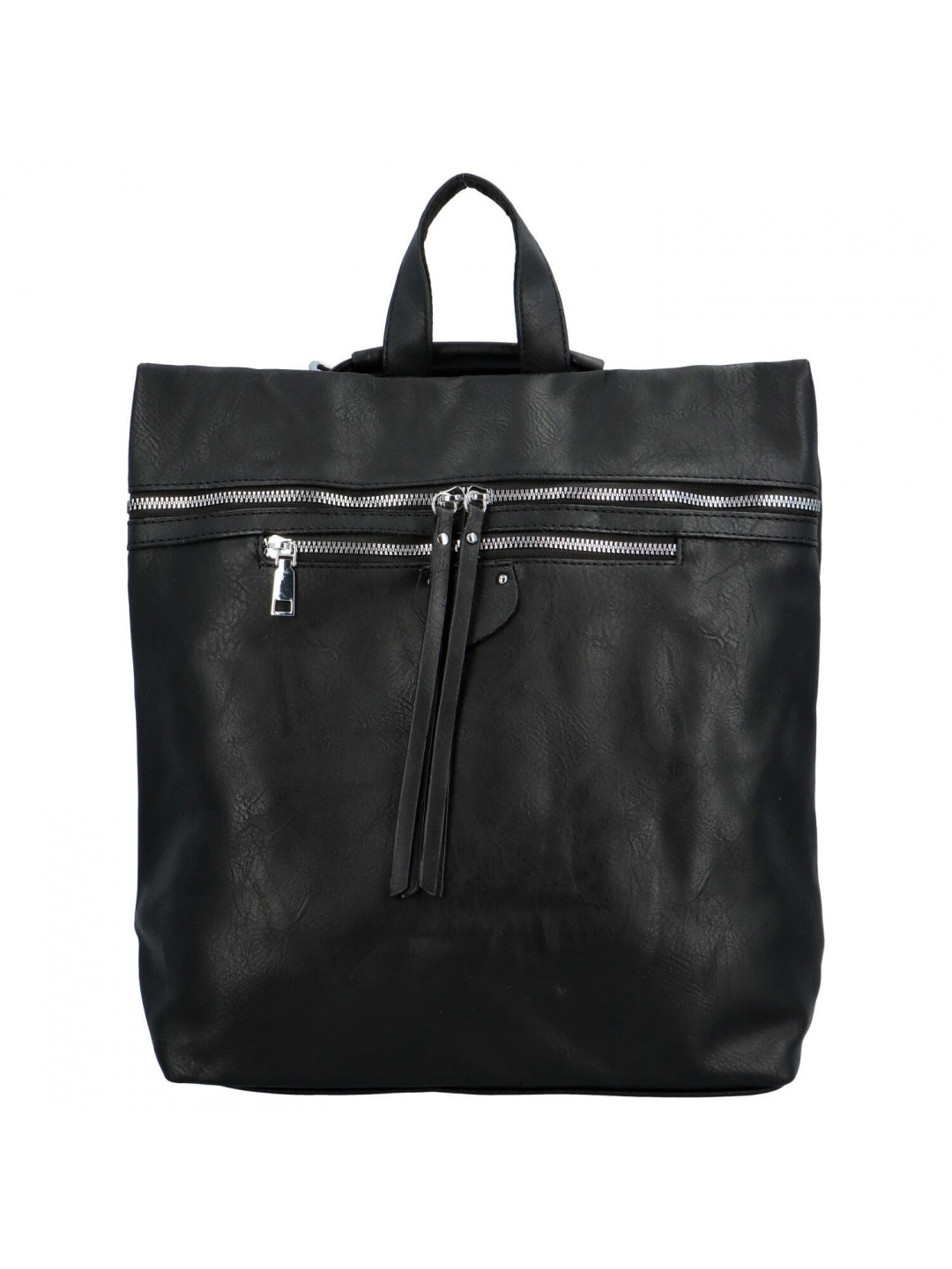 Praktický dámský koženkový batoh Skadi černá