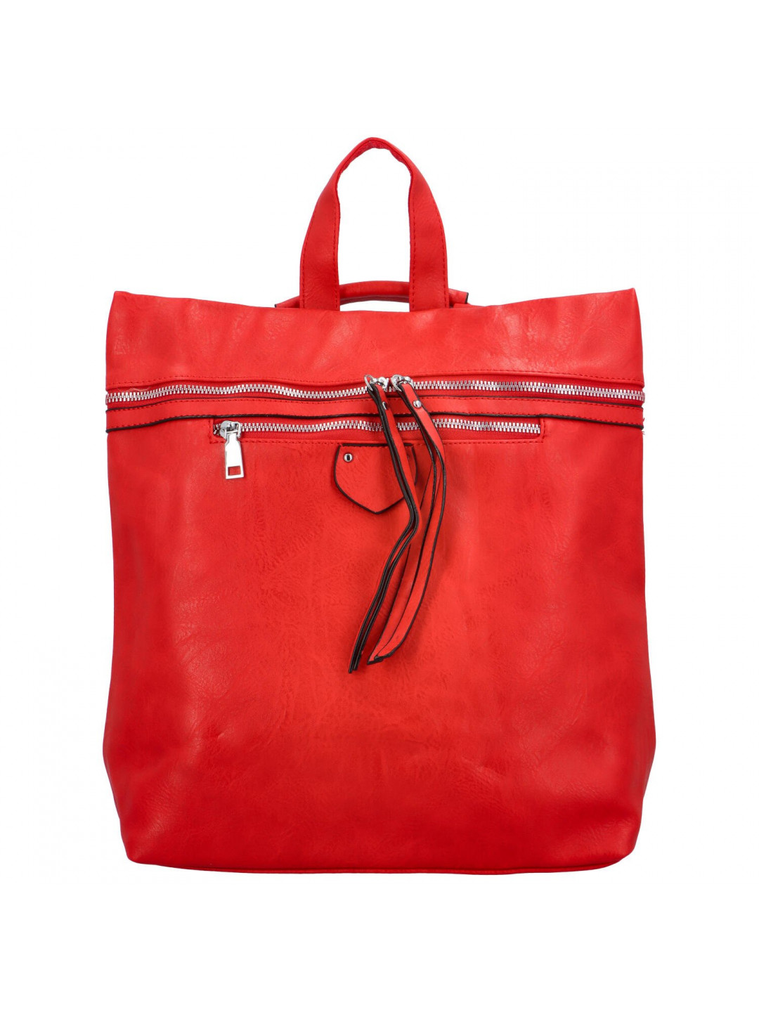 Praktický dámský koženkový batoh Skadi červená