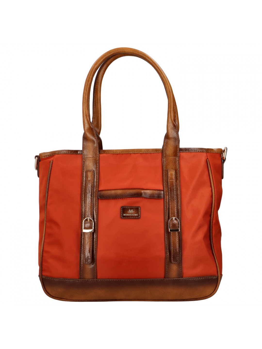 Dámská látková taška s kapsou na přední straně Elda oranžová