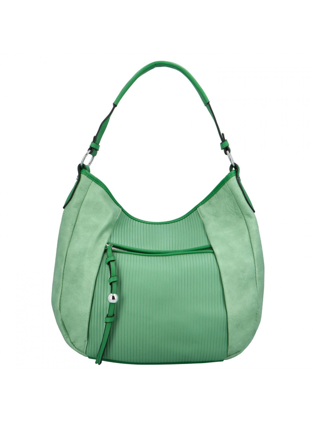 Dámská koženková kabelka s kapsou na přední straně Anna zelená