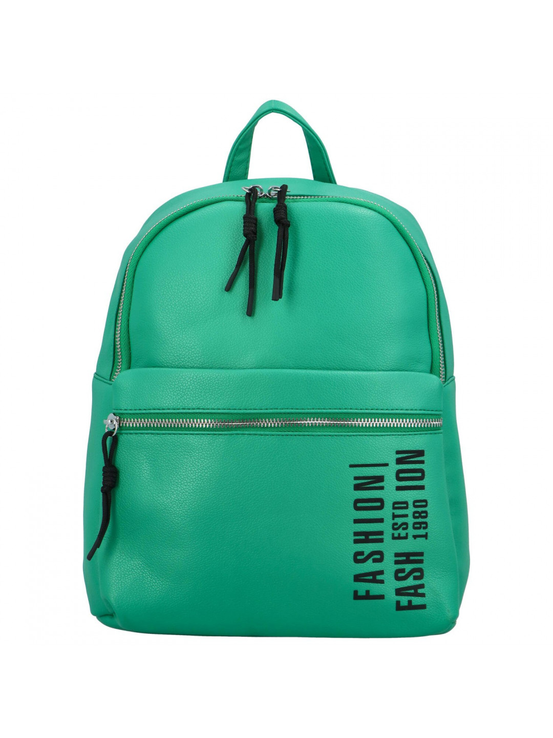 Trendový dámský koženkový batoh s potiskem Lia zelený