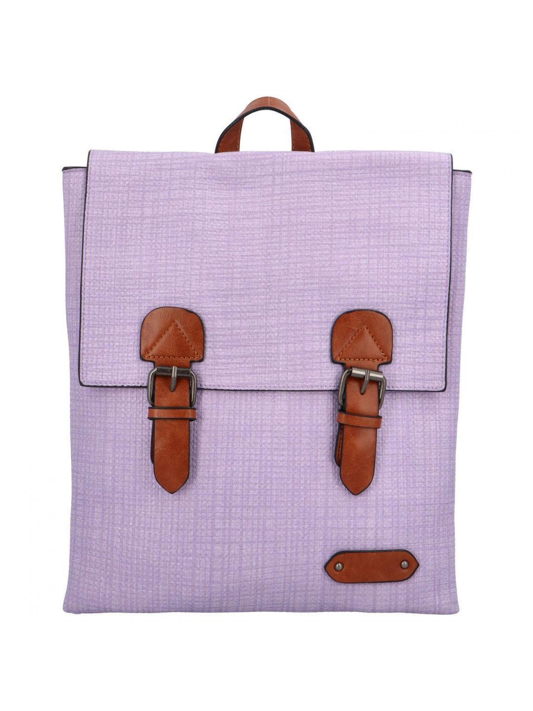 Trendový dámský koženkový batoh Nava světle fialový