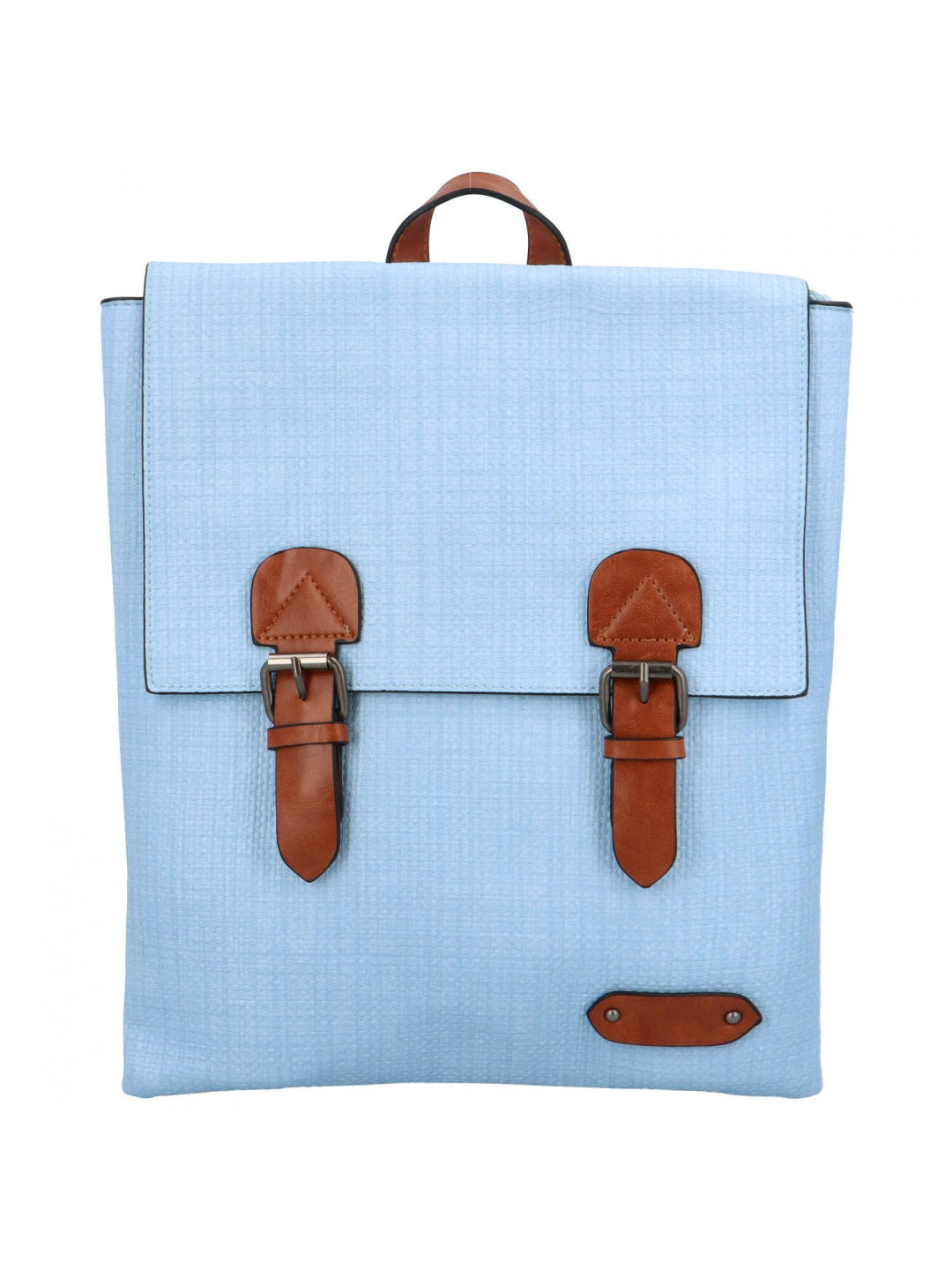Trendový dámský koženkový batoh Nava světle modrý