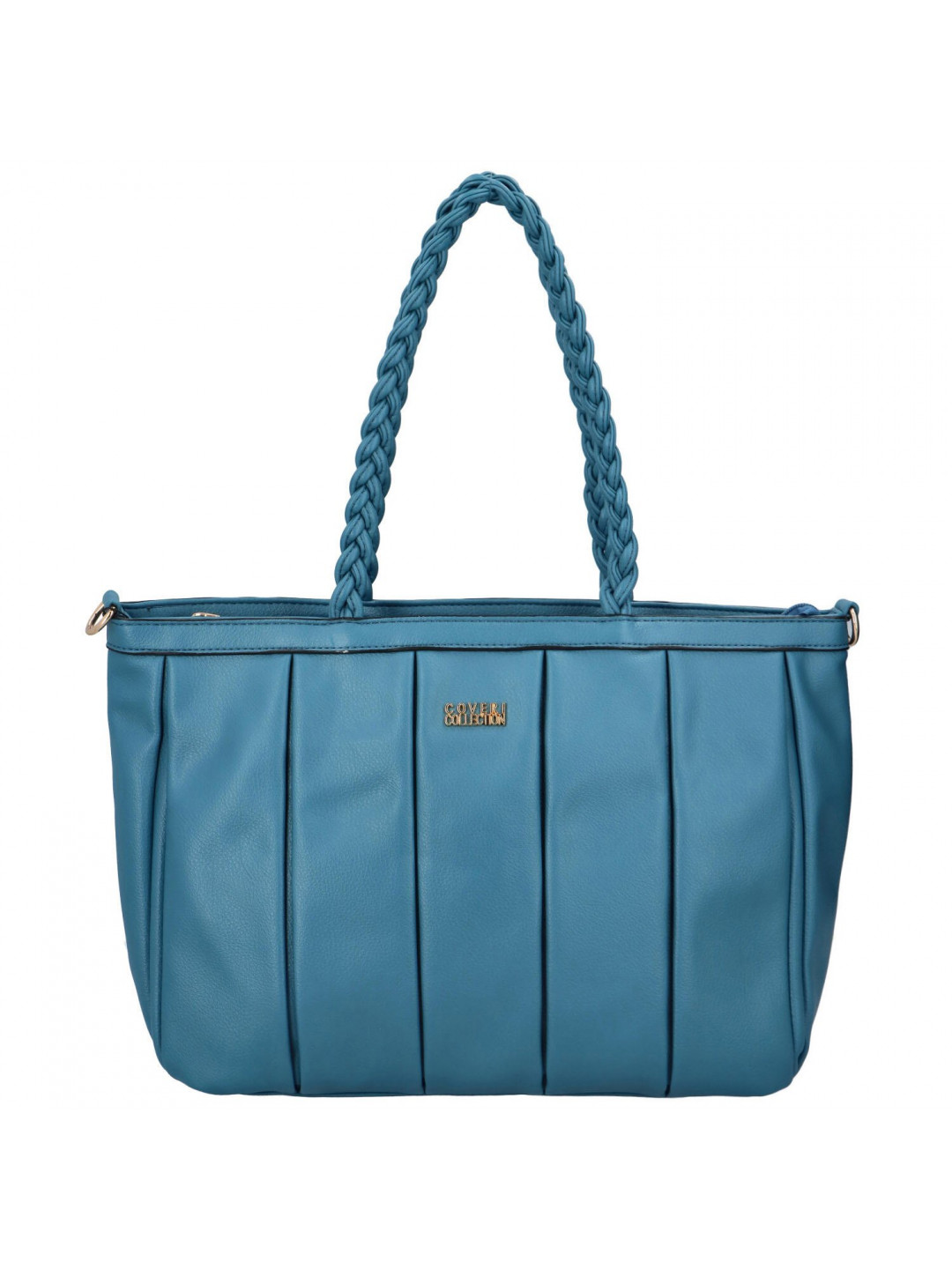 Dámská koženková kabelka přes rameno se stylovými záhyby Mila modrá