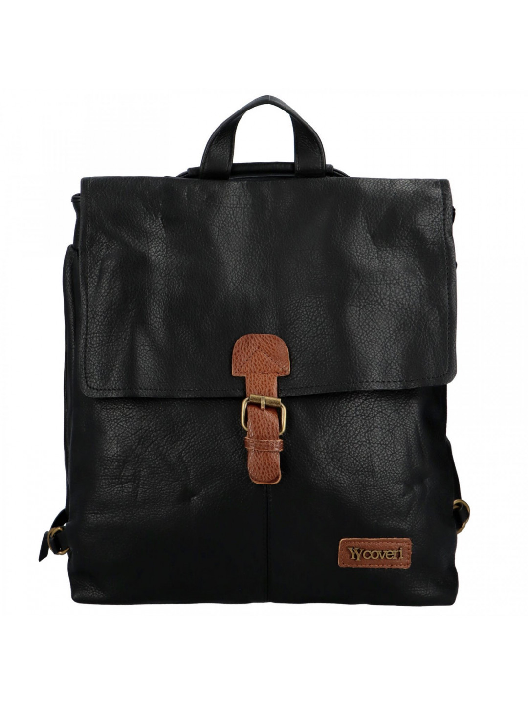 Jednoduchý dámský koženkový batoh Eduarde černá