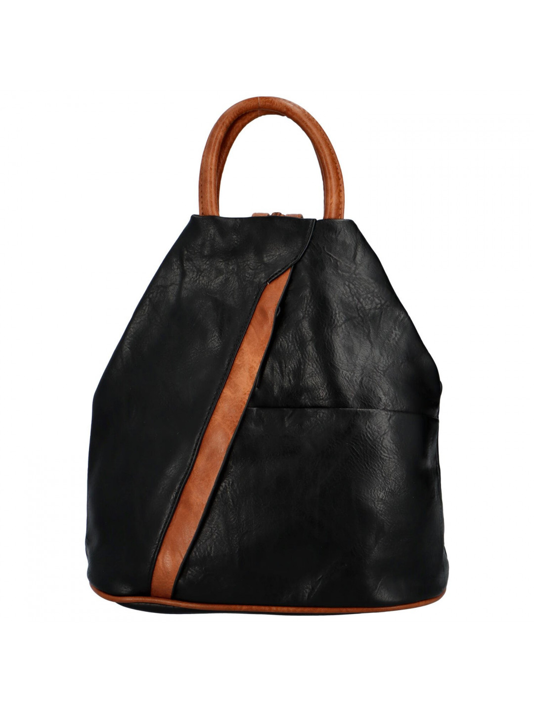 Dámský koženkový batůžek s asymetrickými kapsami Novala černá