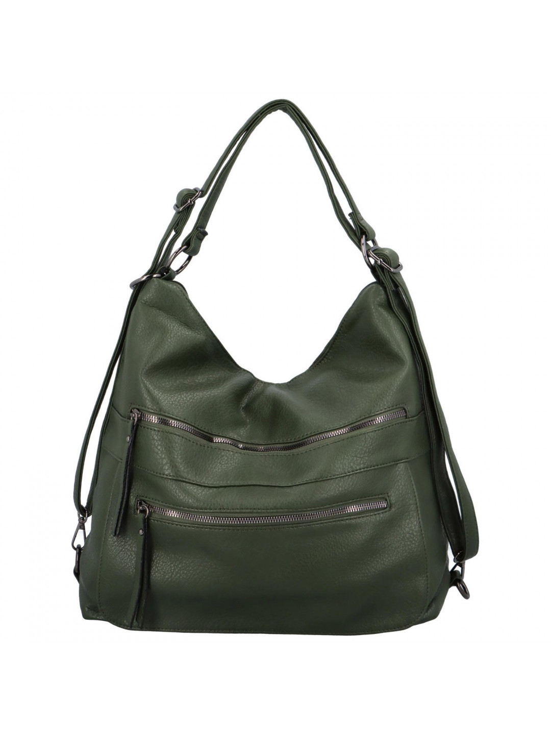 Praktický dámský koženkový kabelko-batoh Alexia zelená