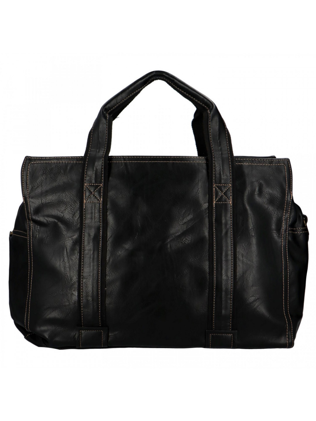 Prostorná pánská koženková cestovní taška Florence černá