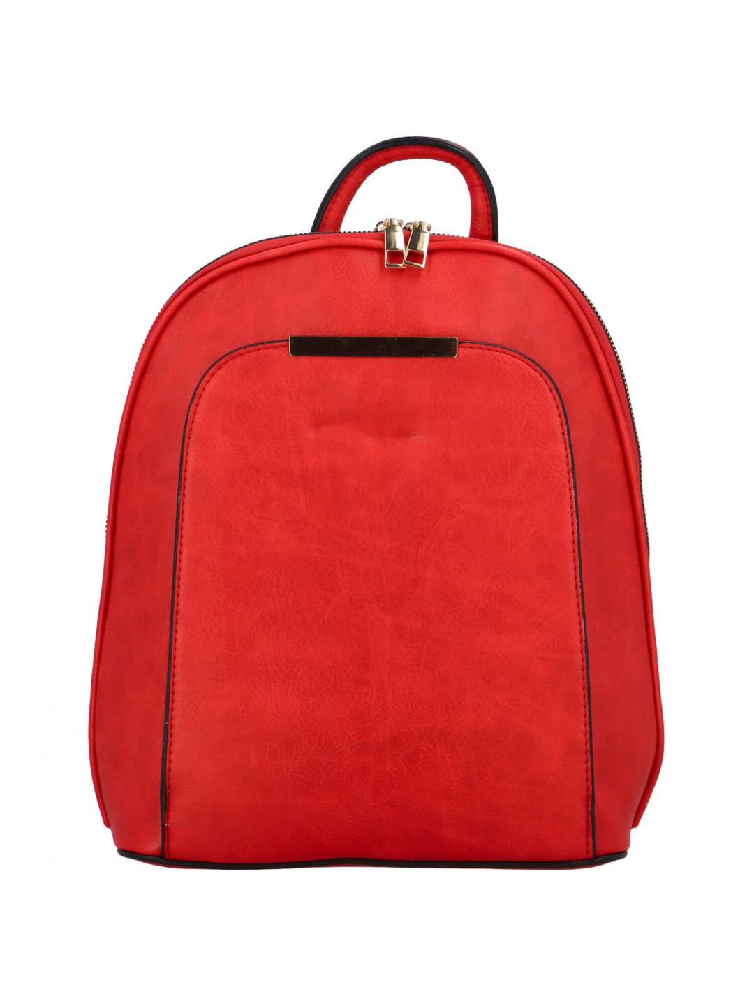Pevný městský koženkový batůžek Aude červená