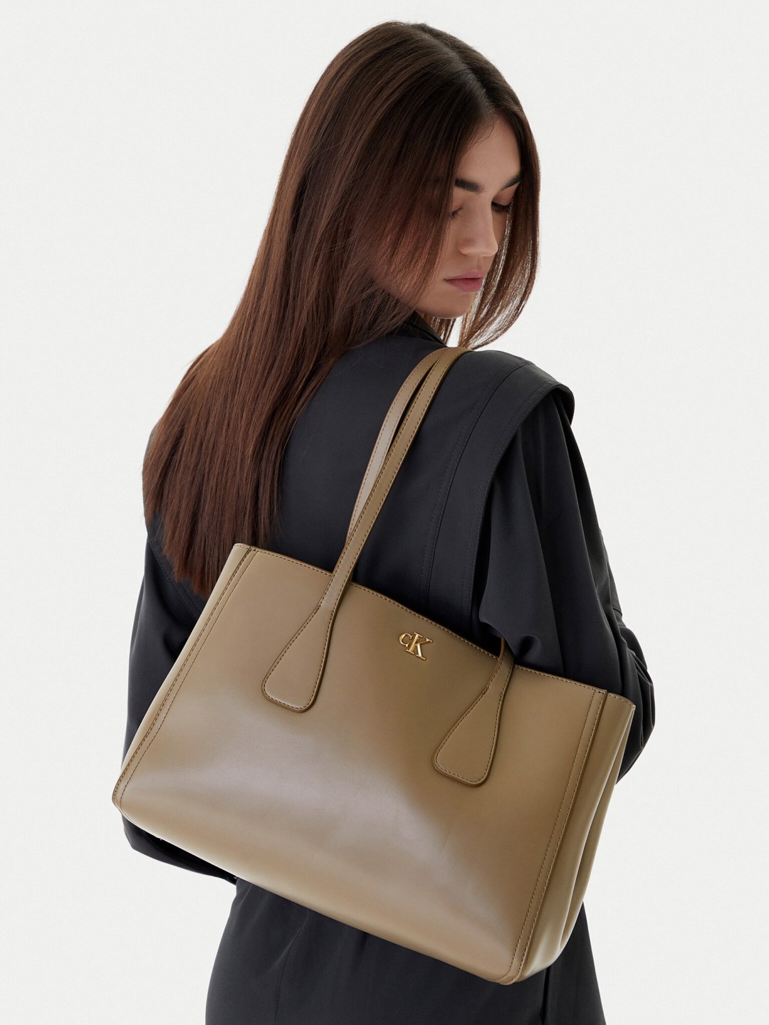 Kabelka Calvin Klein Ck Medium Work Tote LV04F3442G Béžová